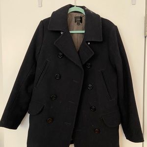 Navy J Crew Dock Pea Coat XS
